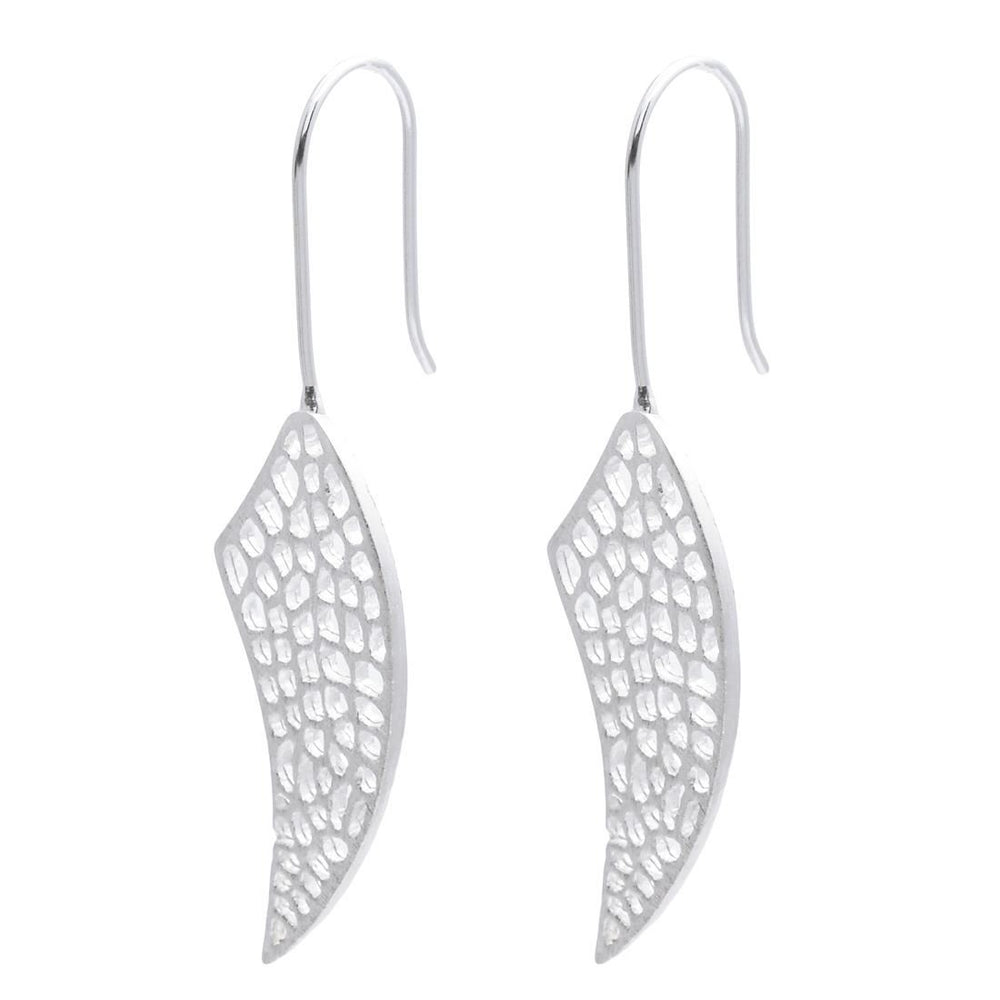 Sterling Silver Filigree Wing Earrings - Silverly