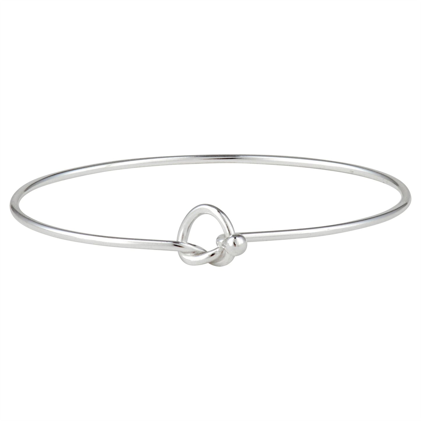 925 sterling silver love knot friendship bangle — figure-of-eight knot symbol design