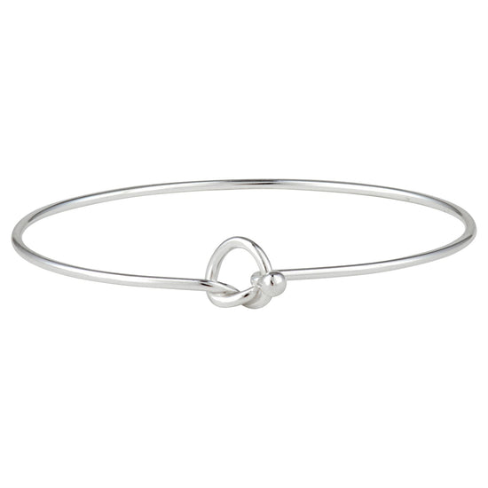 925 sterling silver love knot friendship bangle — figure-of-eight knot symbol design