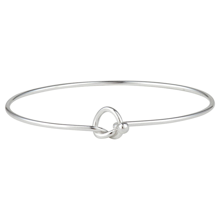 925 sterling silver love knot friendship bangle — figure-of-eight knot symbol design