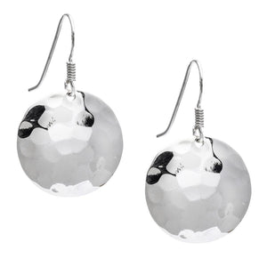 
                  
                    Sterling Silver Round Hammered Disc Earrings - Silverly
                  
                