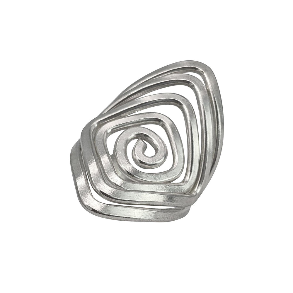
                  
                    Hill Tribe Silver Wide Statement Diamond Spiral Adjustable Ring
                  
                