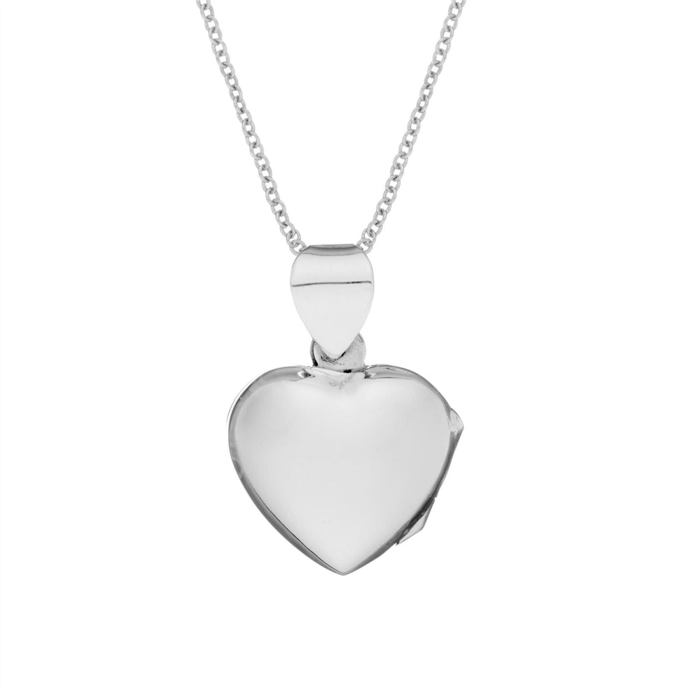 
                  
                    Sterling Silver Puffy Puffed Heart Locket Pendant Curb Chain Necklace
                  
                