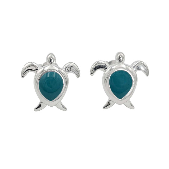 Sterling Silver Turtle Studs Turquoise Stud Earrings for Ear Party