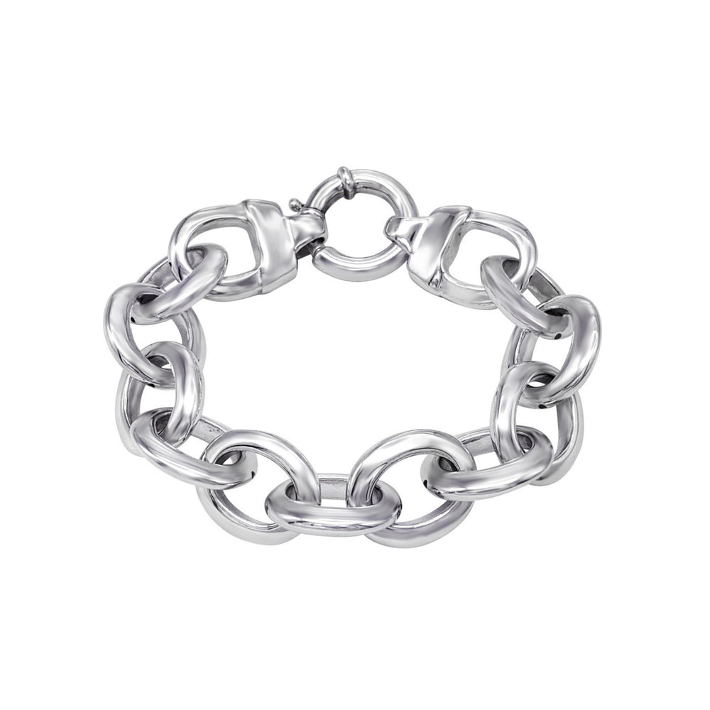 Sterling Silver Electroform Lightweight Chunky Cable Chain Bracelet