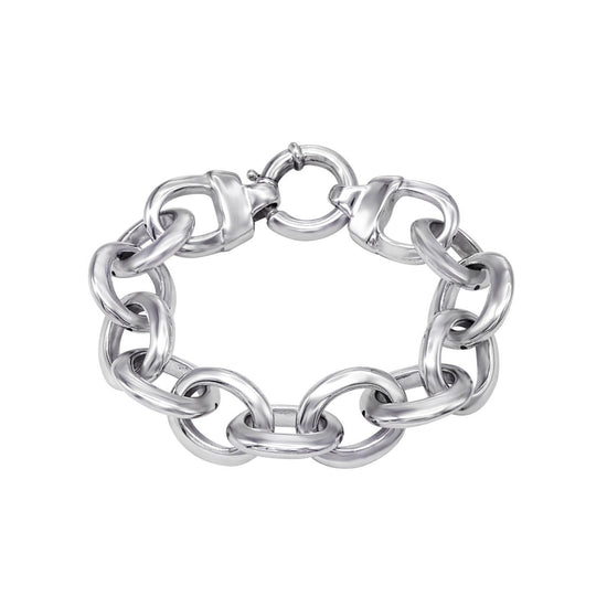 Sterling Silver Electroform Lightweight Chunky Cable Chain Bracelet