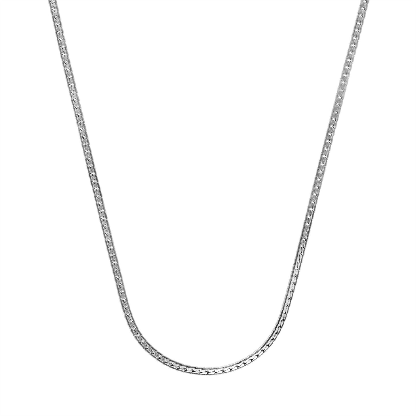 
                  
                    Sterling Silver Simple Elegant Flat Snake Chain Necklace for Layering
                  
                