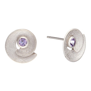 
                  
                    Sterling Silver Amethyst Spiral Round Shell Set - Silverly
                  
                