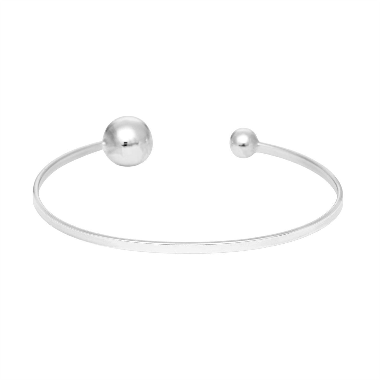 Sterling Silver Torque Adjustable Thin Bangle Bracelet - Silverly