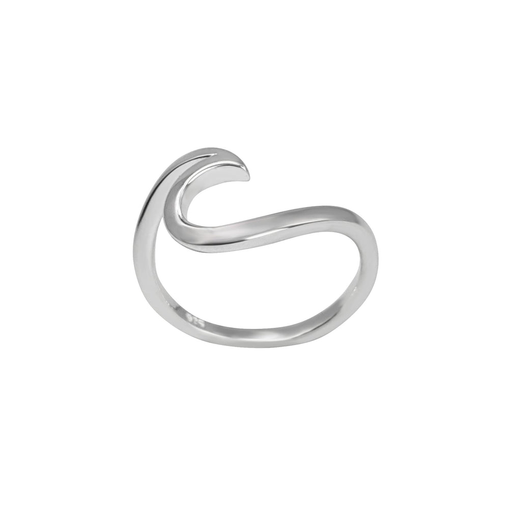
                  
                    Sterling Silver Minimalist Ocean Wave Wavy Swirl Spiral Band Ring
                  
                