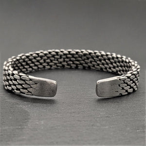 
                  
                    Karen Hill Tribe Silver Chain Link Design Chunky Adjustable Bangle
                  
                