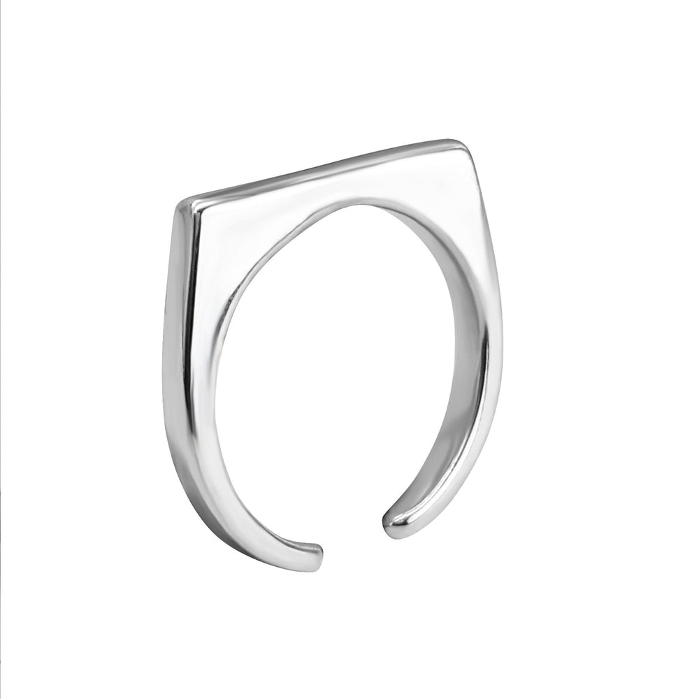 
                  
                    Sterling Silver Minimalist Modern Simple Wavy Flat Top Open Ring
                  
                