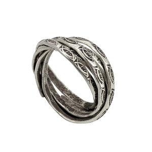 
                  
                    Hill Tribe Silver Five Multiband Fish Motif Russian Wedding Ring
                  
                