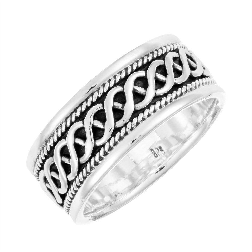 Sterling Silver Classic Celtic Knot Ring Woven Braided Wedding Band