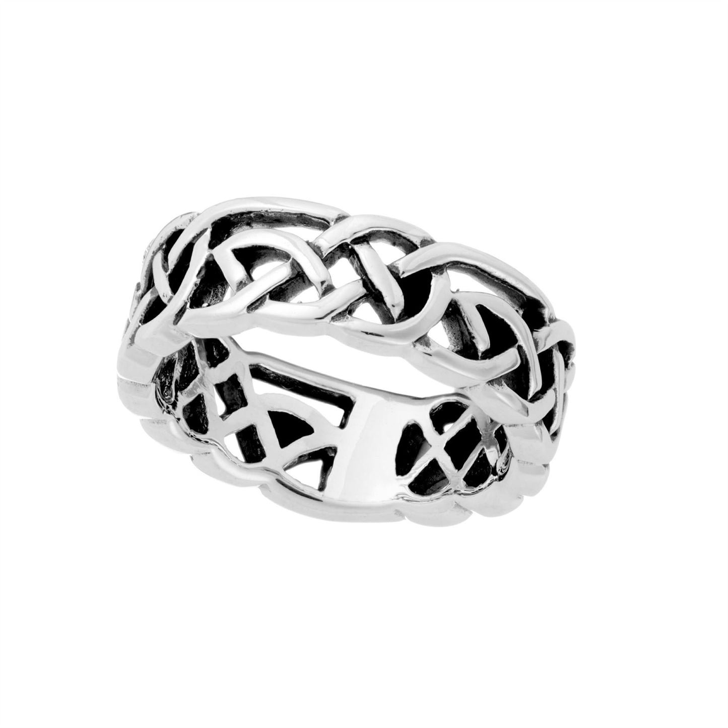 
                  
                    Sterling Silver Celtic Trinity Knot Ring Classic Irish Braided Band
                  
                