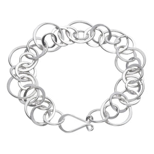 
                  
                    Sterling Silver Modern Interlocking Circles Loop Chain Link Bracelet
                  
                