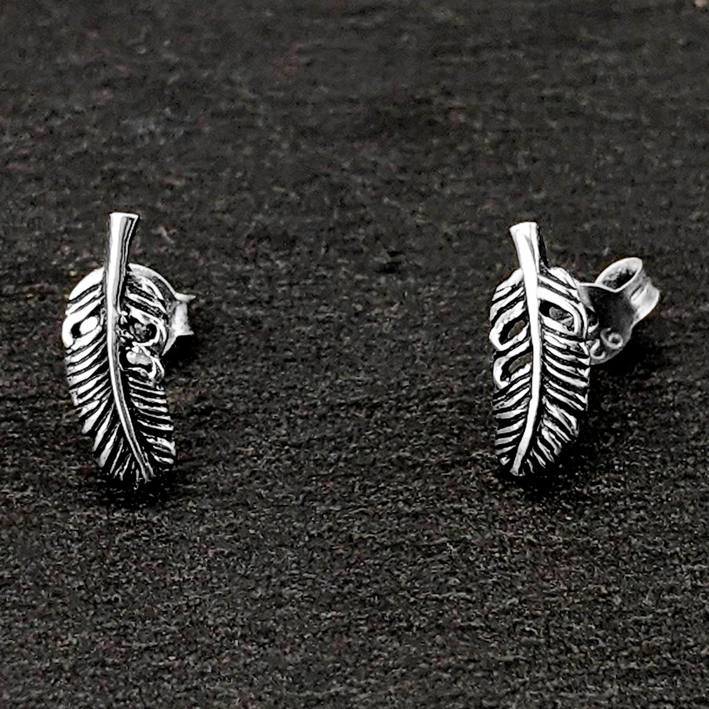 
                  
                    Sterling Silver Small Feather Stud Earrings Leaf Shaped Studs
                  
                