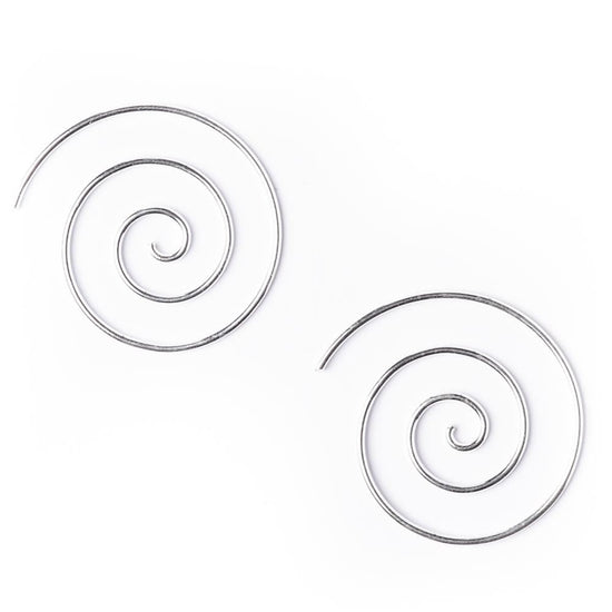 Sterling Silver Spiral Threader Earrings 25 mm 18 Gauge Boho Design
