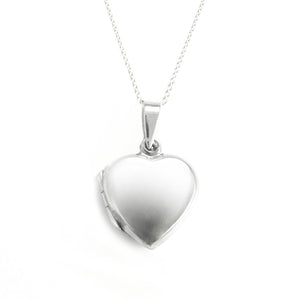 
                  
                    Sterling Silver Simple Classic Love Heart Locket Pendant Necklace
                  
                