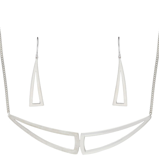 Sterling Silver Contemporary Geometric Triangle Set - Silverly