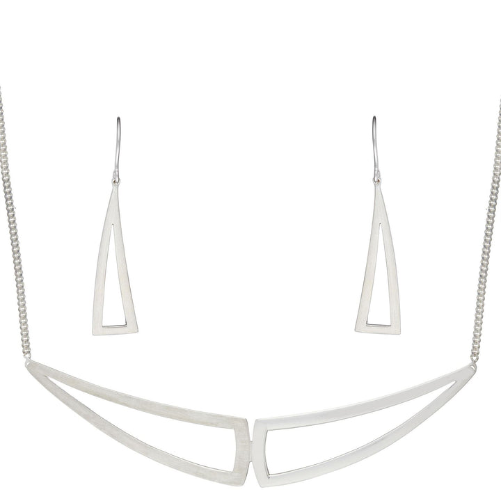 Sterling Silver Contemporary Geometric Triangle Set - Silverly