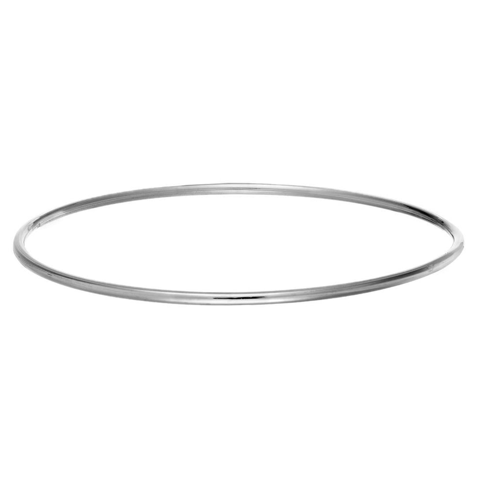 Sterling Silver Round Thin Plain Tube Closed Bangle for Stacking