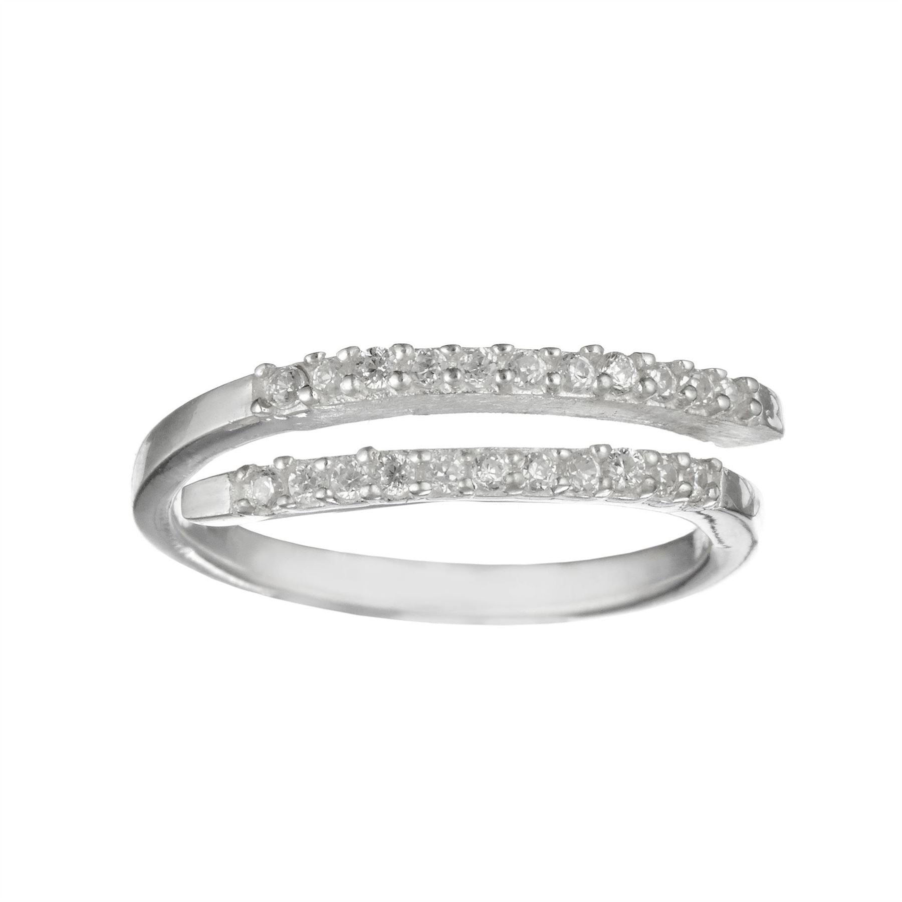 Sterling Cubic Zirconia Wraparound Double Band Ring