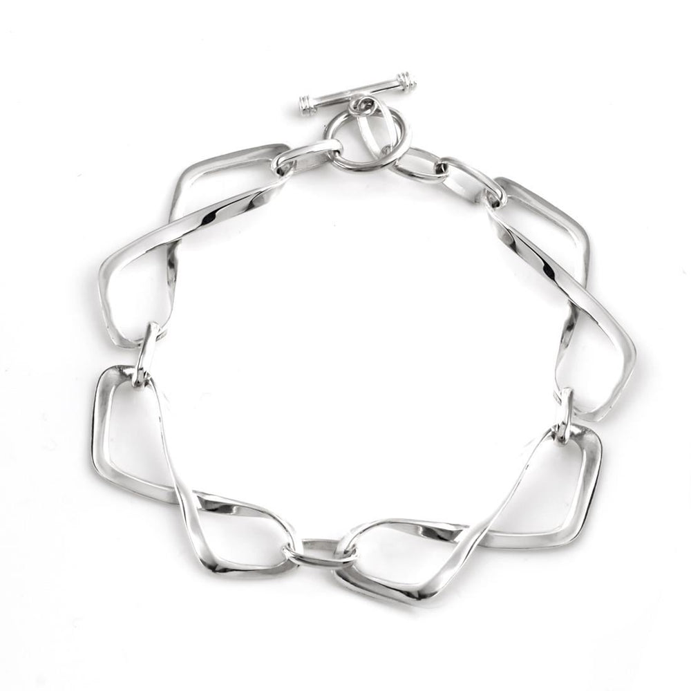 Sterling Silver Twisted Infinity Symbols Bracelet - Silverly