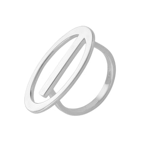 
                  
                    Sterling Silver Contemporary Statement Large Modern Oval Ring
                  
                