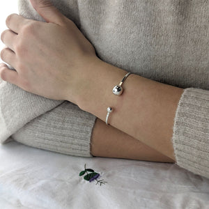 
                  
                    Sterling Silver Minimalist Flat Bangle Adjustable Torque Bracelet
                  
                