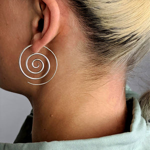 
                  
                    Karen Hill Tribe Silver Round Bohemian Spiral Threader Earrings
                  
                