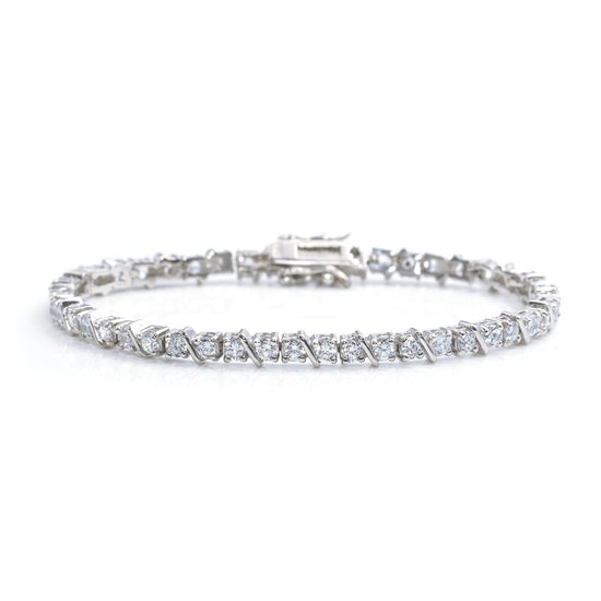 Sterling Silver 3 mm Cubic Zirconia Tennis Bracelet - Silverly