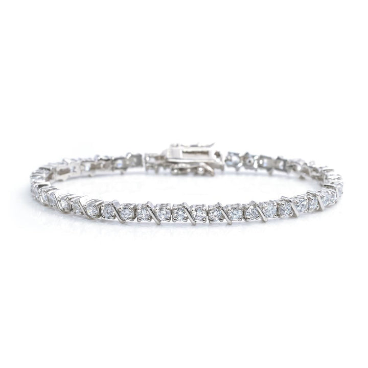 Sterling Silver 3 mm Cubic Zirconia Tennis Bracelet - Silverly