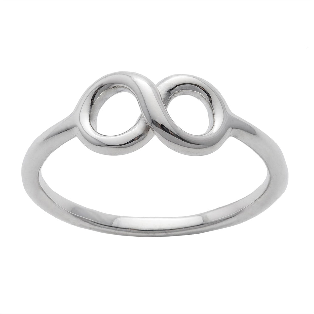 Sterling Silver Infinity Symbol Thin Band Ring Stackable Design