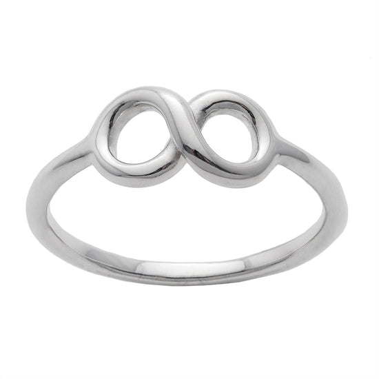 Sterling Silver Infinity Symbol Stacking Ring - Thin Band Design