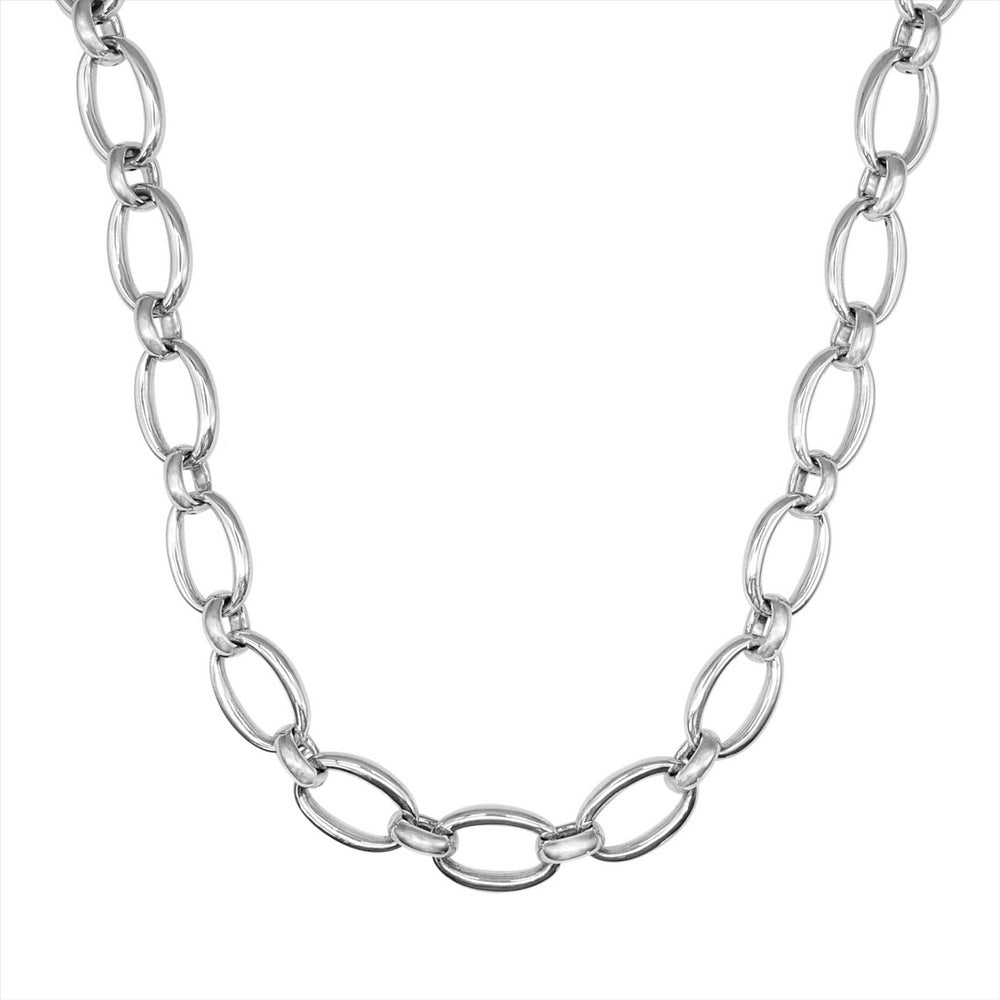 Sterling Silver Electroform Lightweight Chunky Cable Chain Necklace