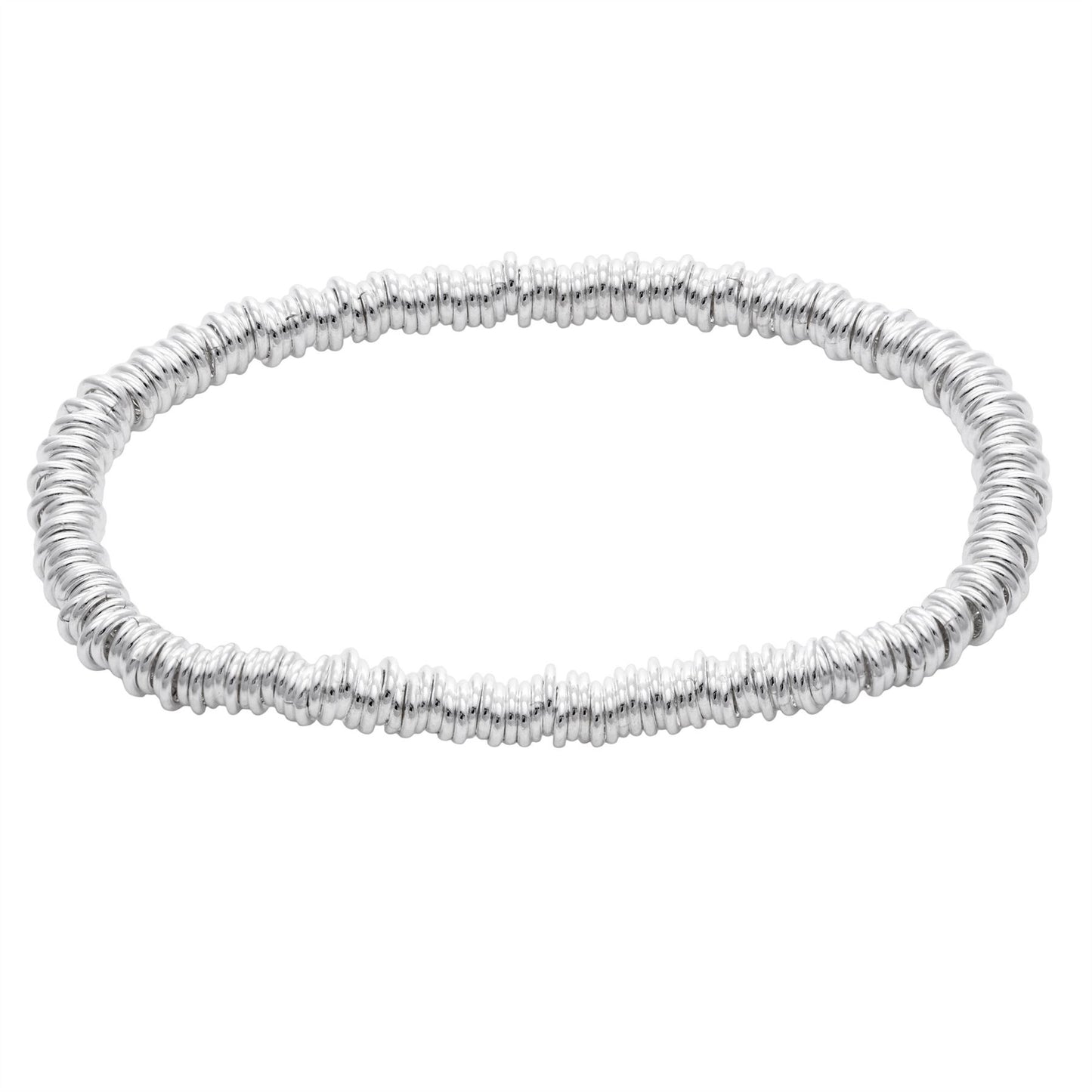 Sterling Silver Multi Disc Stretch Bracelet - Silverly