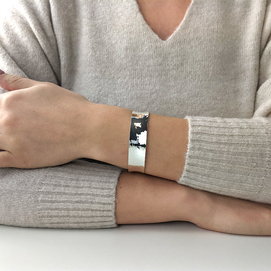 
                    
                      Sterling silver concave cuff bangle — 15mm wide cuff
                    
                  