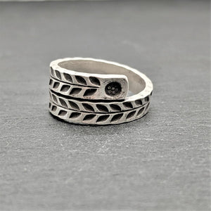 
                  
                    Karen Hill Tribe Silver Ring Overlapping Engraved Leaf Sun Motif
                  
                