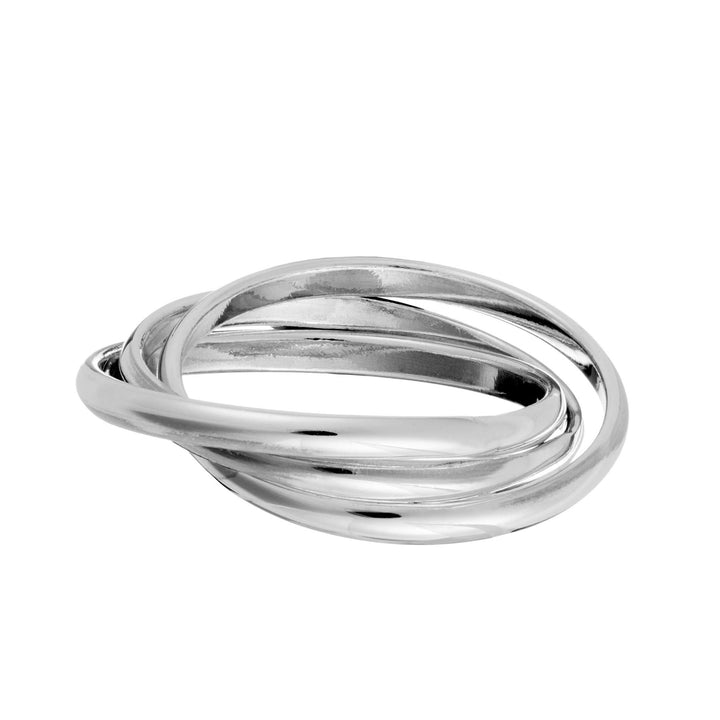 Sterling silver interlocking wrap ring — three intertwined bands