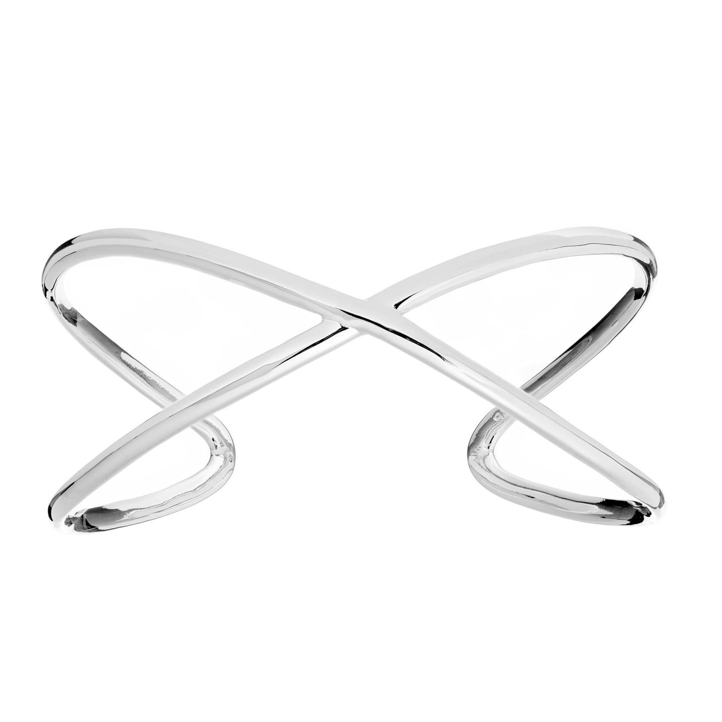 
                  
                    Sterling Silver Crossover Wide Infinity Cuff Bangle Criss Cross Design
                  
                