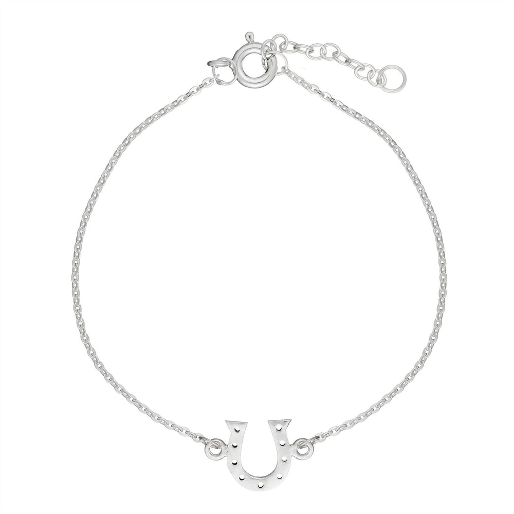 
                  
                    Sterling Silver Horse Shoe Good Luck Charm Bracelet Thin Cable Chain
                  
                