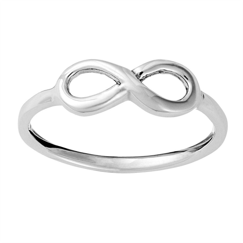 Sterling Silver Minimalist Infinity Symbol Ring Simple Stacking Band