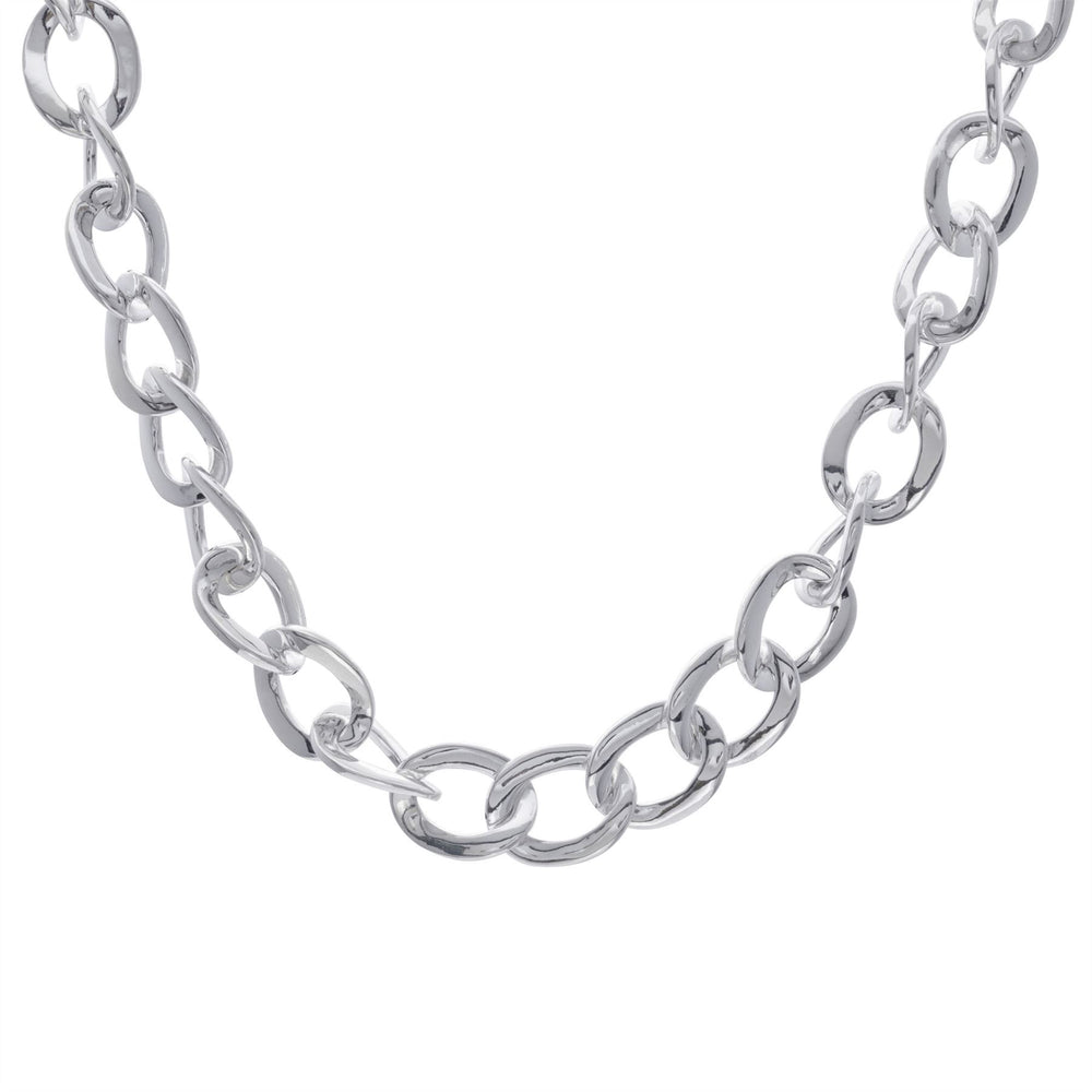Sterling Silver Electroform Lightweight Chunky Curb Chain Necklace