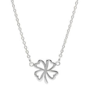 
                  
                    Sterling Silver Lucky Four Leaf Clover Charm Pendant Chain Necklace
                  
                