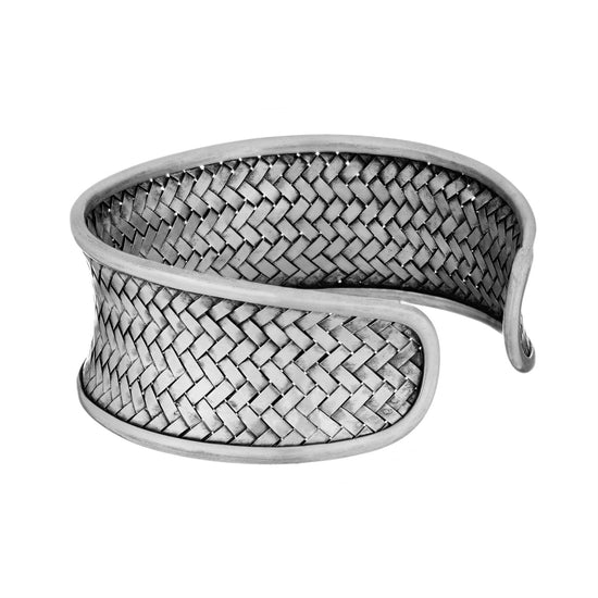 
                    
                      Karen Hill Tribe silver weave bangle — 30mm wide cuff
                    
                  