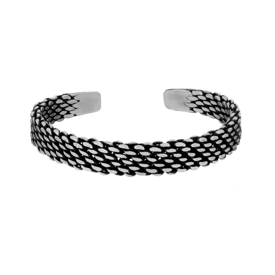 Karen Hill Tribe Silver Chain Link Design Chunky Adjustable Bangle