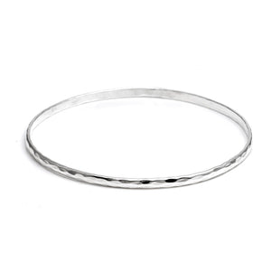 
                  
                    Sterling Silver Thin Hammered Bangle - Silverly
                  
                