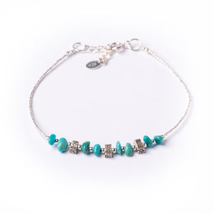 
                  
                    Sterling Silver Blue Turquoise Bead Gemstone Beaded Bracelet
                  
                