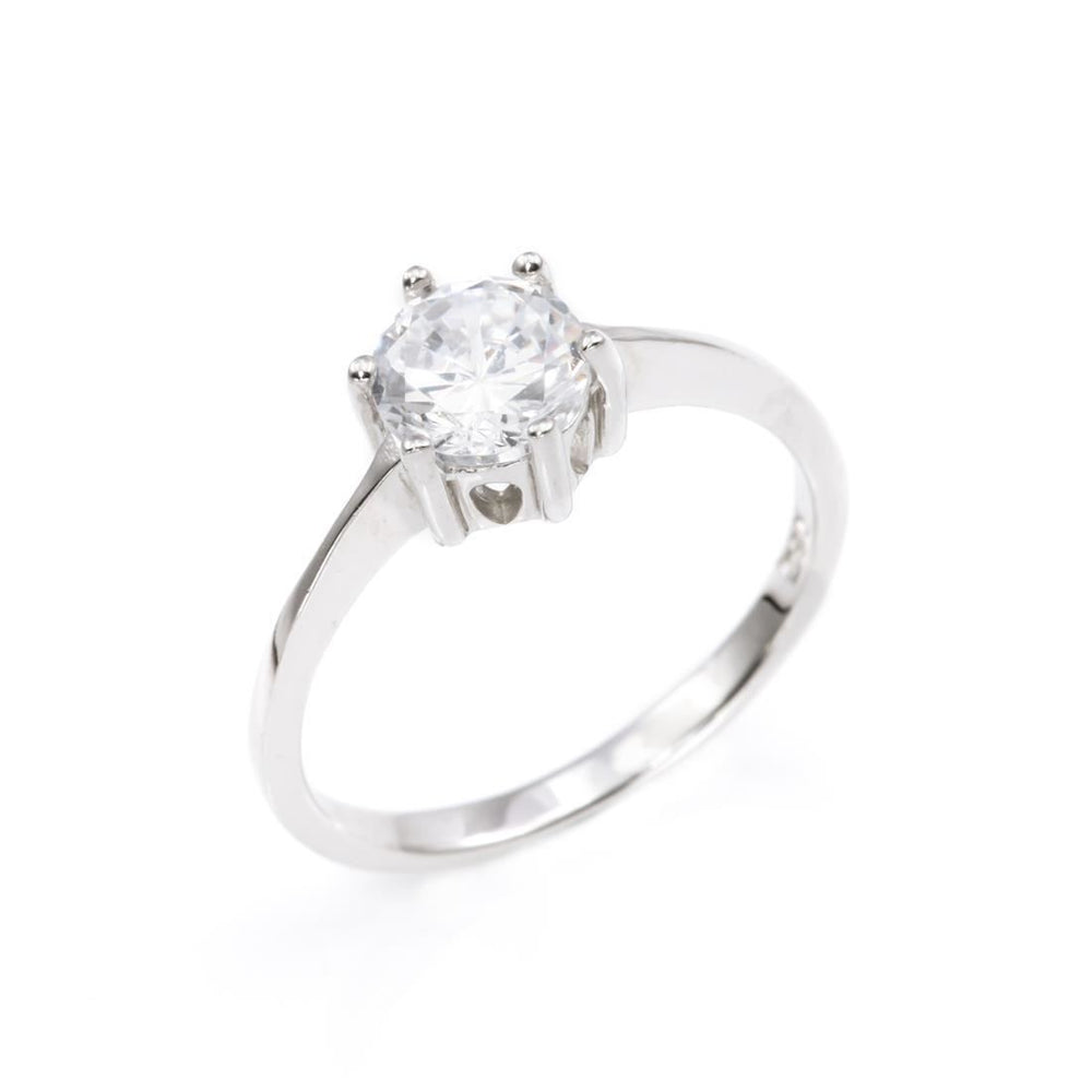 
                  
                    Sterling Silver 6.5 mm Round Cubic Zirconia Engagement Ring
                  
                